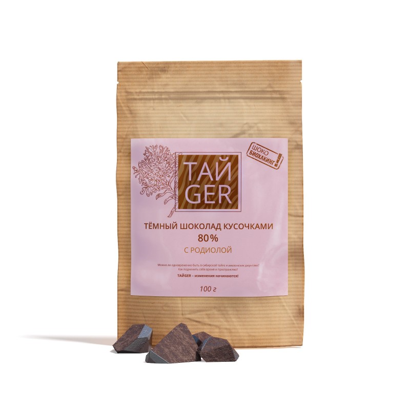 Купить Шоколад ТАЙGER с родиолой, без сахара, 100 г / 500 мг