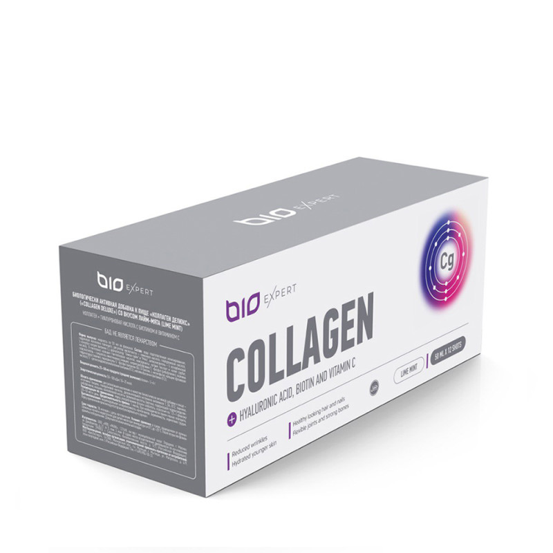 Купить Коллаген с гиалуроновой кислотой, биотином и витамином C со вкусом лайма и мяты / 12 шт