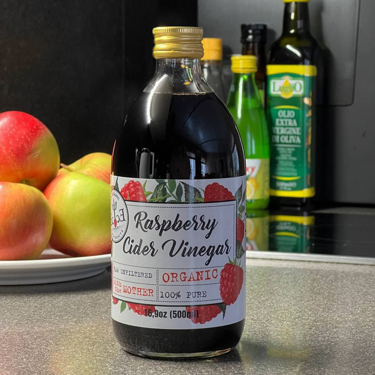 Малиновый органический нефильтрованный уксус, Ecoce, 500 мл