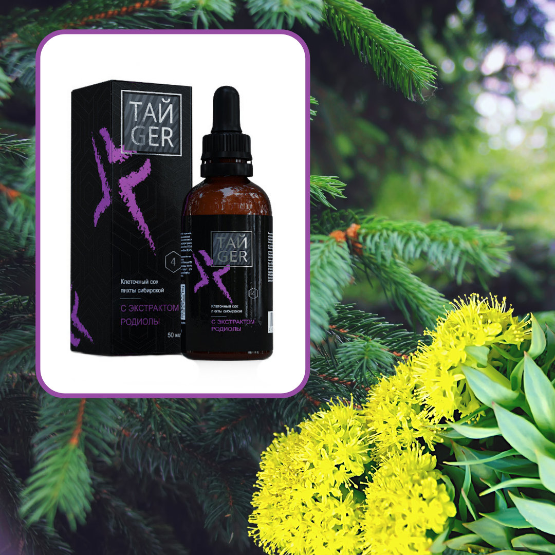 Клеточный сок пихты с экстрактом родиолы ТАЙGER, 50 мл