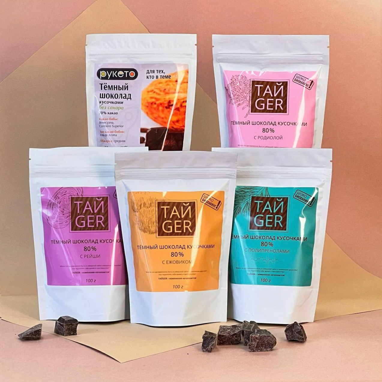 Шоколад ТАЙGER c полипренолами, без сахара, 100 г / 50 мг