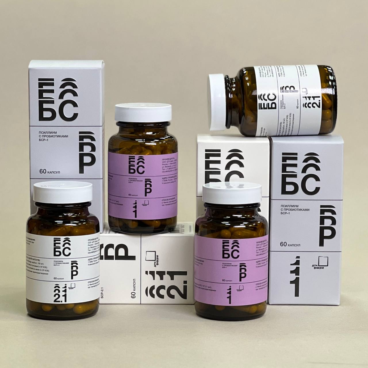 Пробиотик БСР-2.1, модулятор метаболических и ферментативных функций, 60 капсул