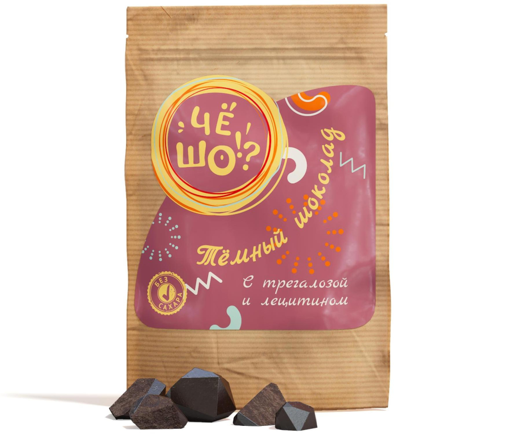 Шоколад ЧЁ ШО тёмный, с трегалозой и лецитином, 100 г