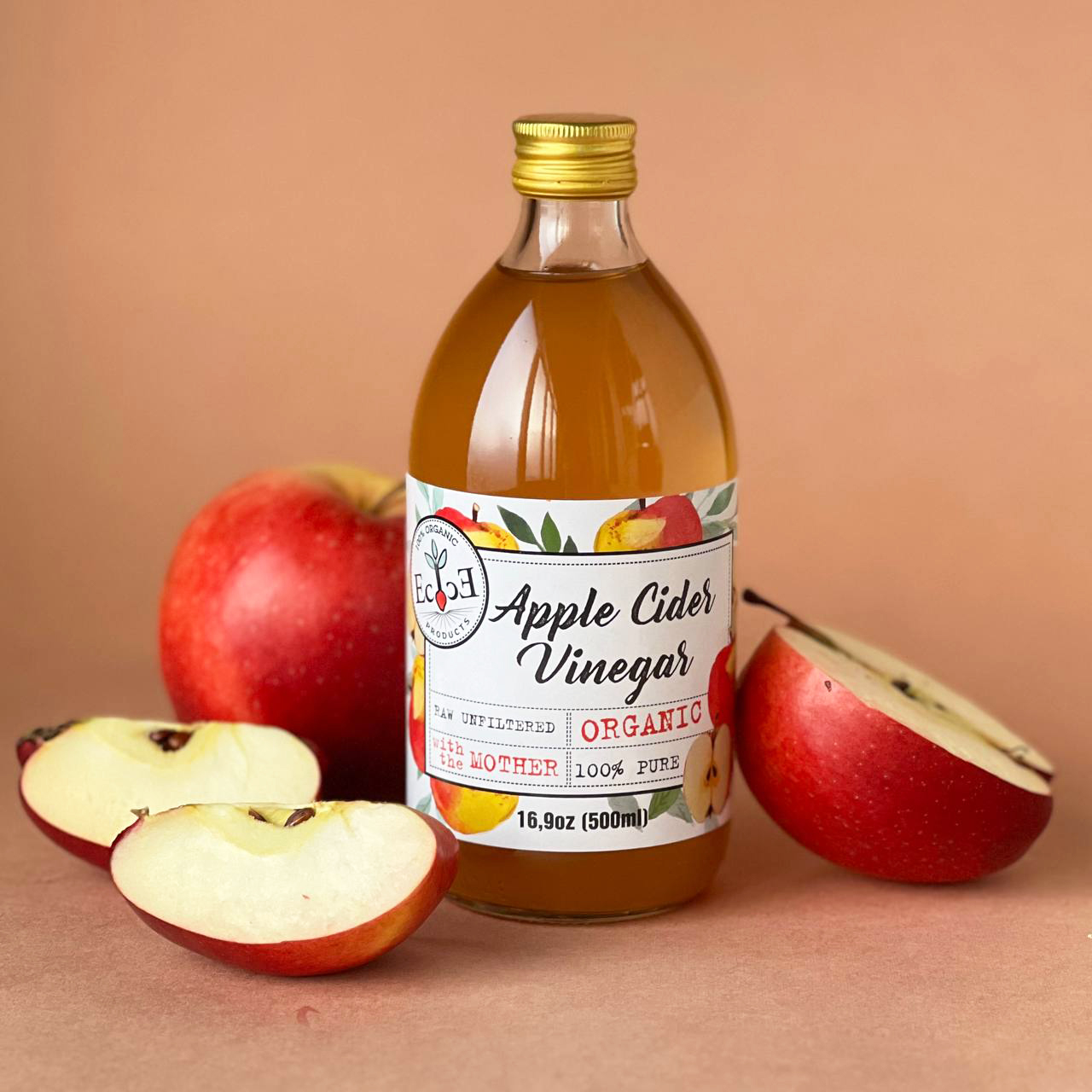 Яблочный органический нефильтрованный уксус из сидра, Ecoce, 500 мл