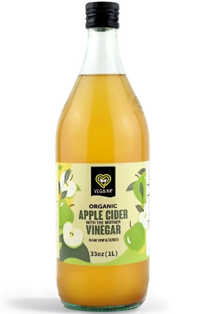 Яблочный уксус натуральный нефильтрованный, Vegaana, 1000 мл