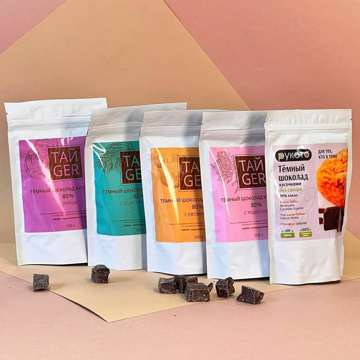 Шоколад ТАЙGER c полипренолами, без сахара, 100 г / 50 мг