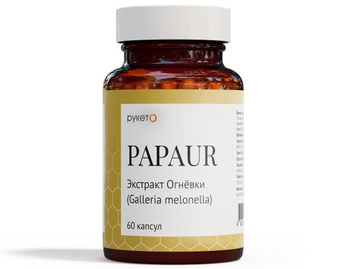 PAPAUR (Папаур), капсулированный экстракт Огнёвки, 400 мг, 60 капсул