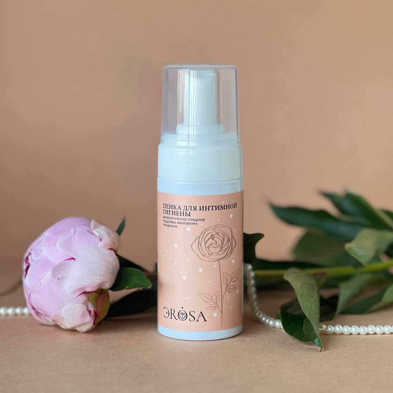 Пенка для интимной гигиены с гидролатом розы, экстрактами ромашки и солодки, ЭROSA, 100 мл