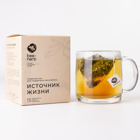 Травяной чай для поддержки иммунитета «Источник жизни», Beeherb, 15 пакетиков, 60 г