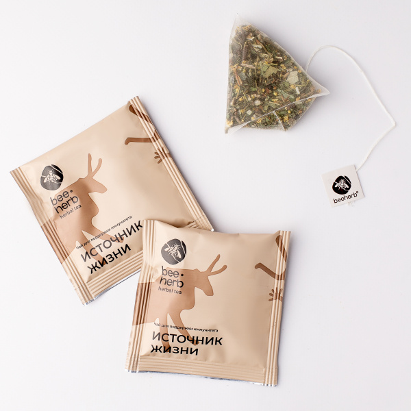 Травяной чай для поддержки иммунитета «Источник жизни», Beeherb, 15 пакетиков, 60 г