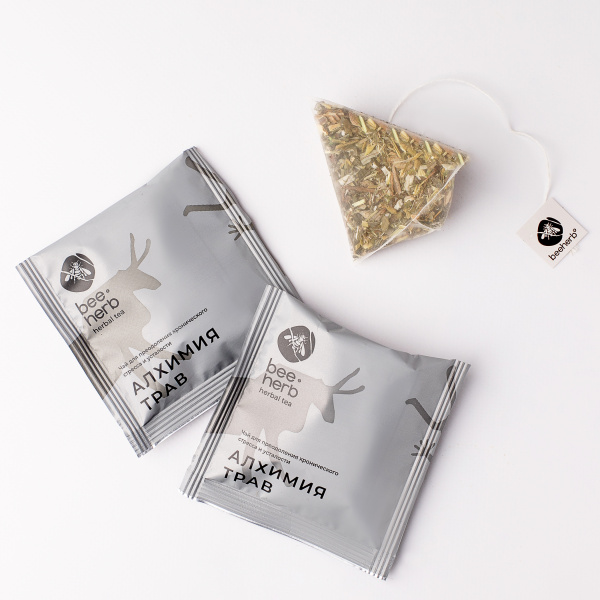 Травяной чай для преодоления хронического стресса и усталости «Алхимия трав», Beeherb, 15 пакетиков, 60 г