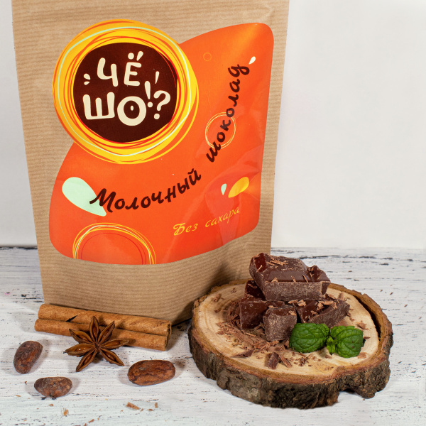 Шоколад ЧЁ ШО молочный, без сахара, 100 г