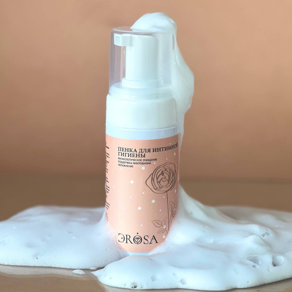Пенка для интимной гигиены с гидролатом розы, экстрактами ромашки и солодки, ЭROSA, 100 мл