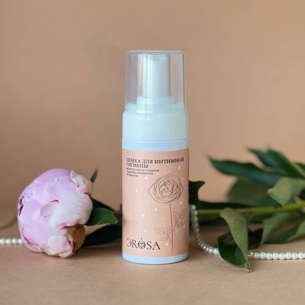 Пенка для интимной гигиены с гидролатом розы, экстрактами ромашки и солодки, ЭROSA, 100 мл