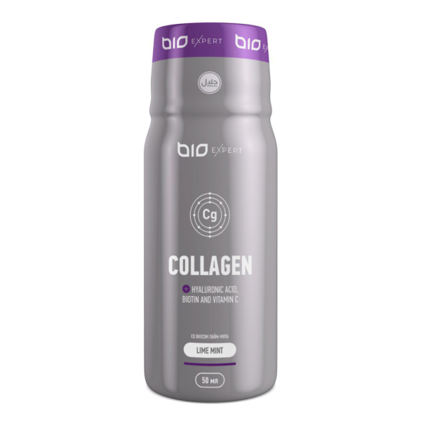 Коллаген с гиалуроновой кислотой, биотином и витамином C со вкусом лайма и мяты / 12 шт